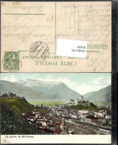 85699,Un saluto da Bellinzona Ortsansicht Kt Tessin
