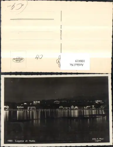 108419,Lugano di Notte Nachtansicht Kanton Tessin