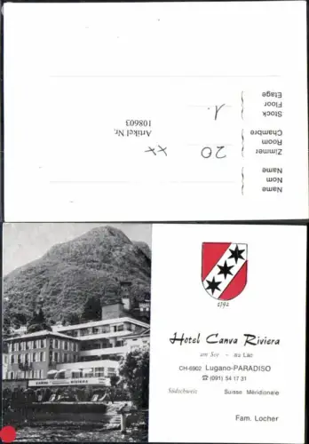 108603,Hotel Canva Rivieira am See au Lac Lugano Paradiso Kt Tessin