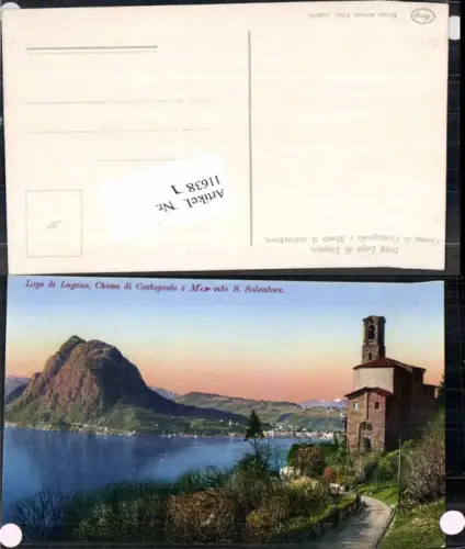 116381,Lago di Lugano Chiesa di Castagnola Monte Salvatore Kt Tessin