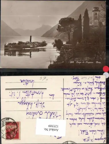 125509,Lago di Lugano Oria m. Dampfer Ticino Schiff Kt Tessin