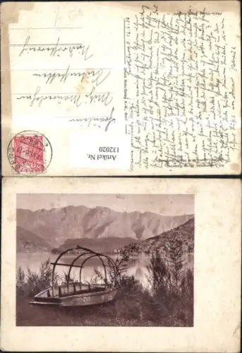 132020,Am Luganersee Monte Generoso Ansicht 1936 Boot Kt. Tessin