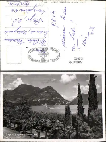 132072,Lago di Lugano e Monte Bre Ansicht m. Dampfer Schiff Kt. Tessin