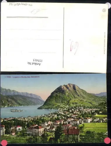 155415,Lugano e Monte San Salvatore Ansicht m. Schiff Dampfer Luganersee Kt Tessin