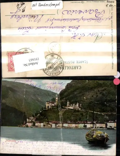 191663,Morcote Ansicht m. Schiff Boot Kt Tessin