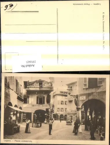191665,Lugano Piazza commercia Strassenansicht m. Personen Luganersee Kt Tessin