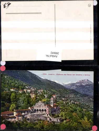 200692,Locarno Madonna del Sasso con Orselina e Brlone Kirche Kt Tessin