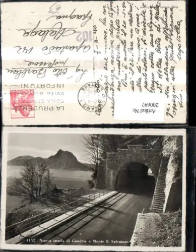 200697,Nuova strada di Gandria e Monte S. Salvatore Tunnel Straßenansicht Kt Tessin