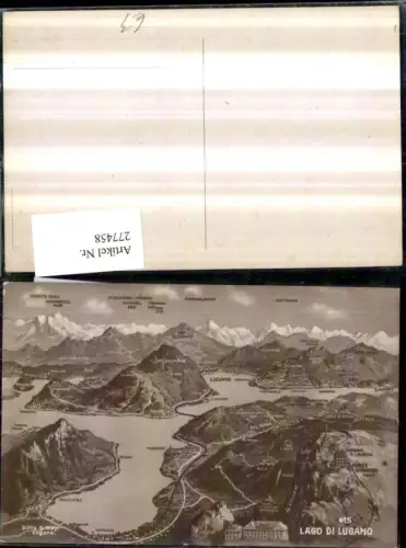 277458,Lago du Lugano Totale Capolago Lugano Castagnola Melide Kt Tessin
