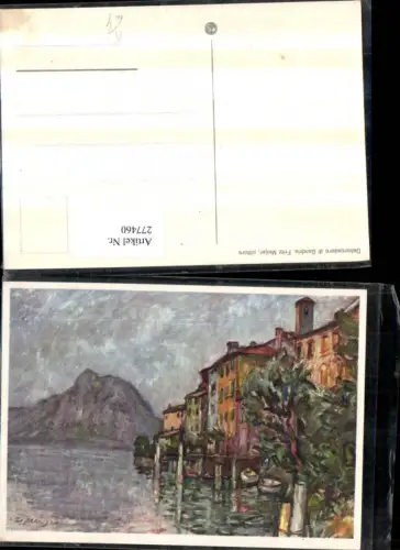 277460,Künstler AK Fritz Meijer Debarcadero di Gandria Partie Kt Tessin