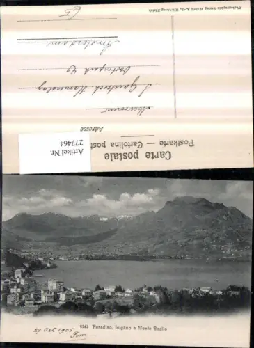 277464,Paradiso Lugano Totale e Monte Boglia Bergkulisse Kt Tessin