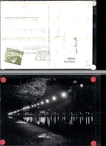 304009,Locarno b. Nacht Partie Promenade Beleuchtung Kt Tessin