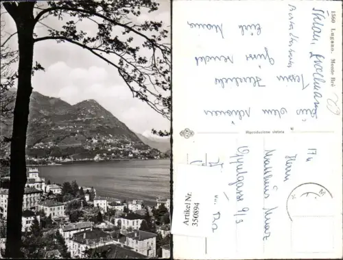 350894,Lugano Teilansicht m. Monte Bre Kt Tessin
