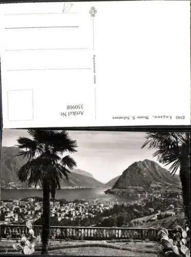 350908,Lugano Totale m. Monte San Salvatore Bergkulisse Kt Tessin