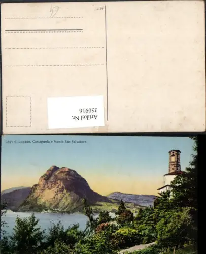 350916,Lago di Lugano Castagnola e Monte San Salvatore Kt Tessin