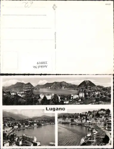 350919,Lugano Totale Bergkulisse Dampfer Mehrbildkarte Kt Tessin