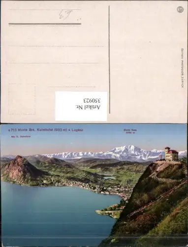 350923,Monte Bre Kulm-Hotel e Lugano Totale Bergkulisse Kt Tessin