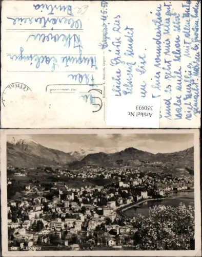 350933,Lugano Totale Bergkulisse Kt Tessin