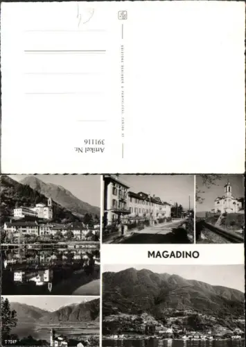 391116,Magadino Totale Kirche Straßenansicht Mehrbildkarte Kt Tessin