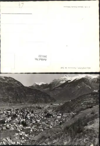391122,Bellinzona Panorama da Sud Totale Bergkulisse Kt Tessin