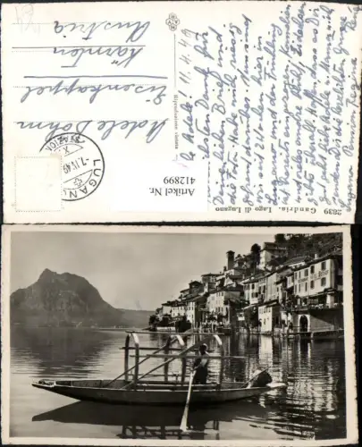 412899,Lago di Lugano Gandria Teilansicht Boot Kt Tessin