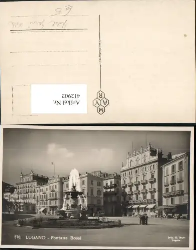 412902,Lugano Fontana Bossi Brunnen Hotel Walter Kt Tessin
