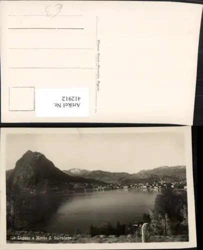 412912,Lugano e Monte San Salvatore Totale Bergkulisse Kt Tessin