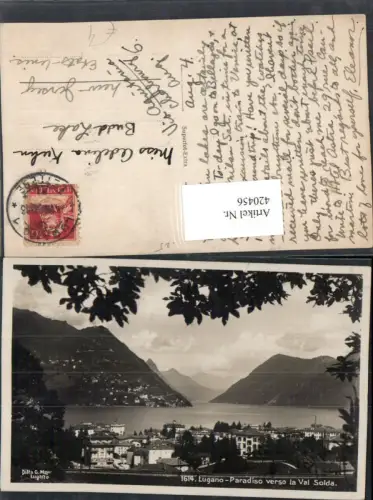 420456,Lugano Paradiso Teilansicht verso la Val Solda Bergkulisse Kt Tessin