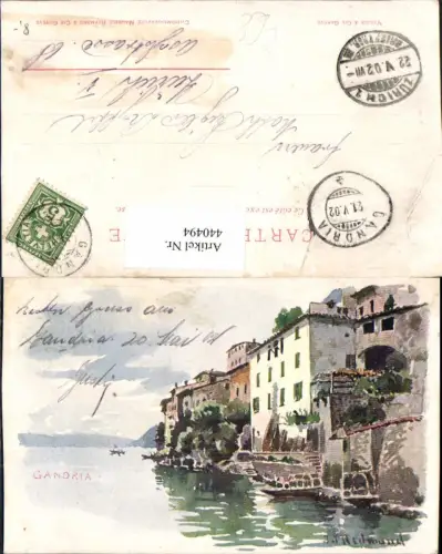 440494,Künstler Litho Richmond Gandria Teilansicht Kt Tessin