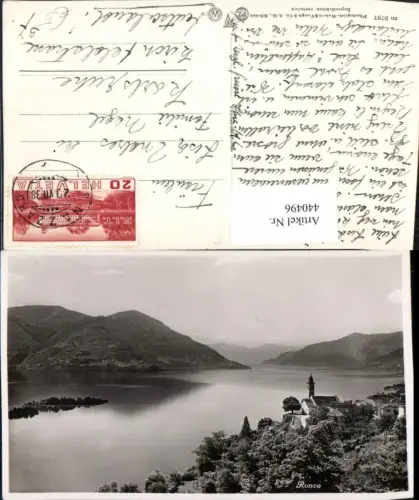 440496,Ronco Teilansicht See Bergkulisse Kt Tessin