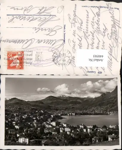 440503,Lugano Totale Bergkulisse Kt Tessin