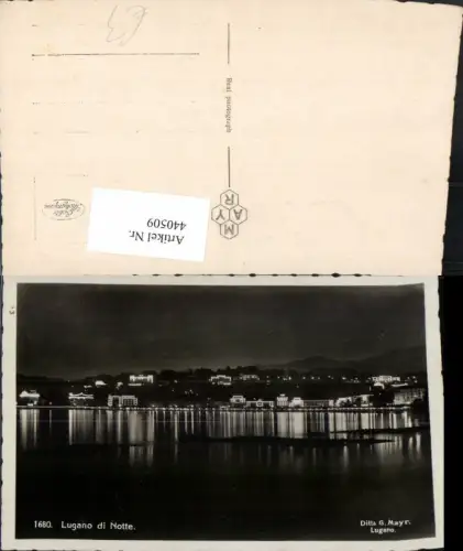 440509,Lugano di Notte Teilansicht b. Nacht Kt Tessin
