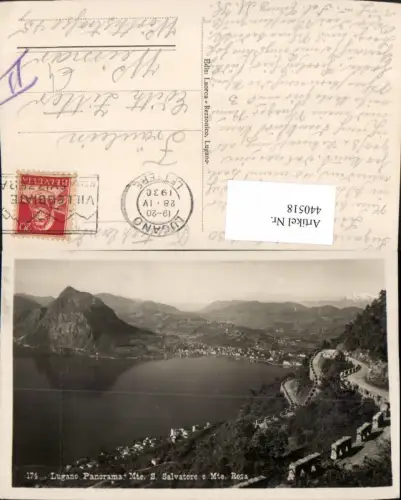 440518,Lugano Panorama Monte San Salvatore e Monte Rosa Totale Kt Tessin