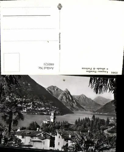 440521,Lugano Paradiso e sfondo di Porlezza Teilansicht Bergkulisse Kt Tessin