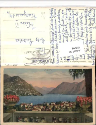 482298,Künstler AK Lugano Paradiso e Monte Bre Bergkulisse Kt Tessin