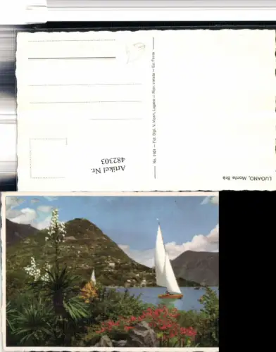 482303,Lugano Monte Bre Segelboot Boot Bergkulisse Kt Tessin