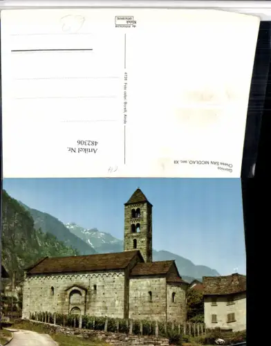 482306,Giornico Chiesa San Nicolao Kirche Bergkulisse Kt Tessin