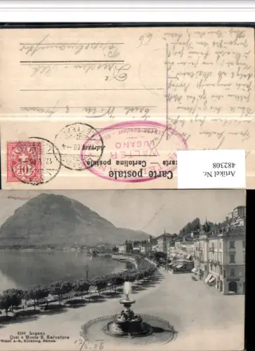 482308,Lugano Quai e Monte S. Salvatore Brunnen Kt Tessin