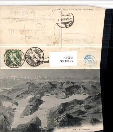482313,Lago di Lugano Vogelschau Capolago Lugano Kt Tessin
