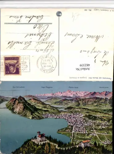 482339,Lugano e Dintorni Panorama dal Monte Bre Totale Kt Tessin