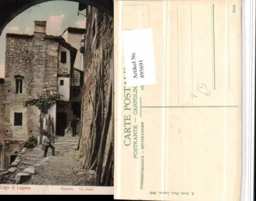 495691,Lago di Lugano Gandria Un vicolo Motiv pub E. Goetz 2325 Kt Tessin
