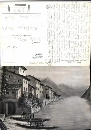 495697,Künstler AK Serafino Giambonini Gandria Bergkulisse Kt Tessin
