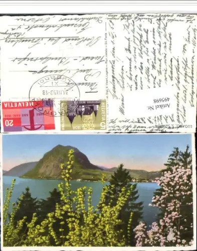 495698,Lugano S. Salvatore Baumblüte Bergkulisse Kt Tessin
