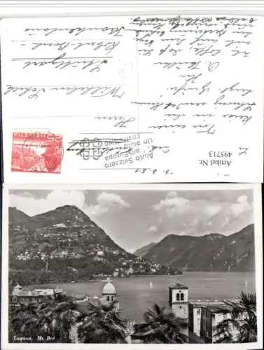 495713,Lugano Kirche Monte Bre Bergkulisse Kt Tessin