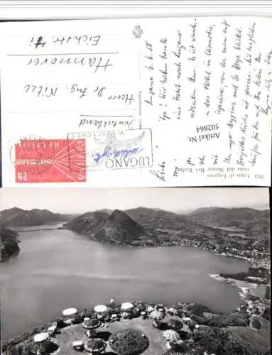 502864,Lago di Lugano visto dal Monte Bre Kulm See Kt Tessin