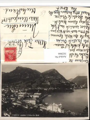 502866,Lugano Totale verso il Monte Bre Bergkulisse Kt Tessin