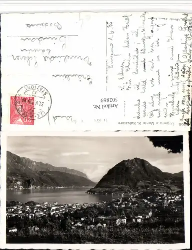 502869,Lugano e Monte San Salvatore Totale Bergkulisse Kt Tessin