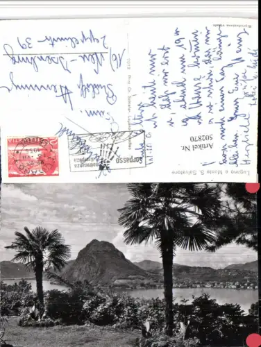502870,Lugano e Monte San Salvatore Palmen Bergkulisse Kt Tessin