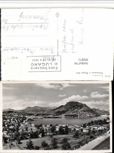 502871,Lugano Panorama e Monte Bre Totale Bergkulisse Kt Tessin