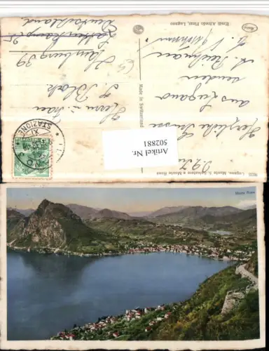 502881,Lugano Monte San Salvatore e Monte Rosa Totale Bergkulisse Kt Tessin